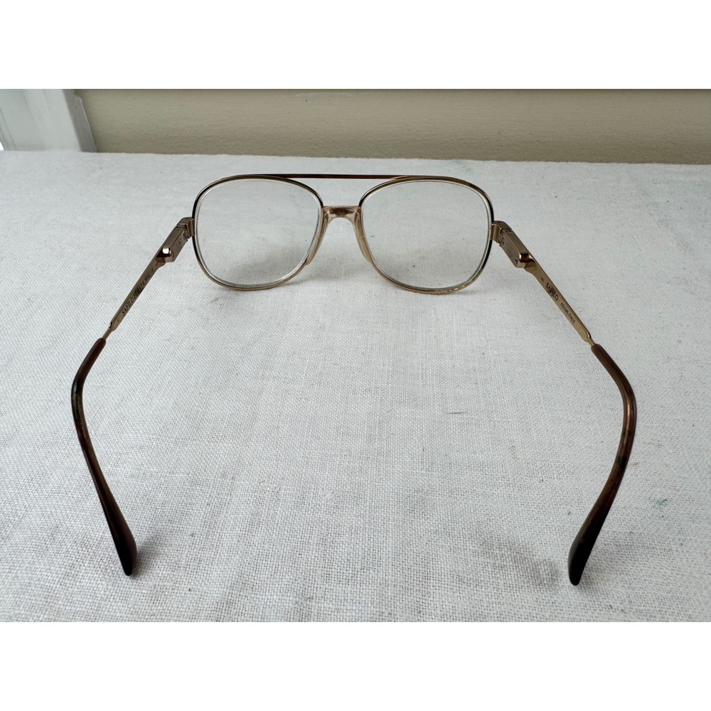 Vintage Safilo Elasta 3006 Gold Tone Aviator Eyeglasses Frames Italy 53-15-140 - Picture 4 of 8
